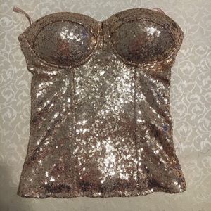 ✨ Gold Glitter Corset Top ✨